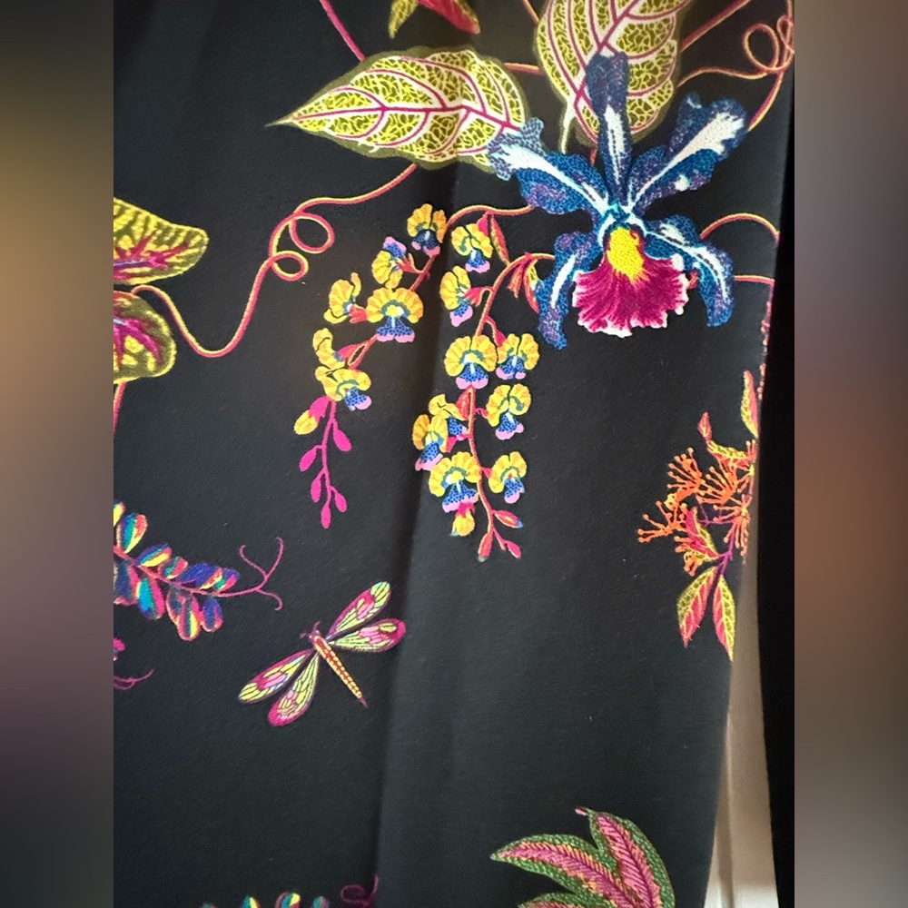 H&M Colorful Bright Floral Wide Leg Gaucho Cropped Pants - Picture 4 of 10